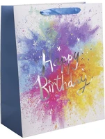 Qx 370329 Dísztasak matt 31x42 cm happy birthday színes kép