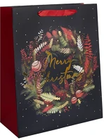 Qx 370382 Dísztasak matt 26x32 cm fekete/piros koszorú kép