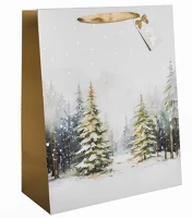 Qx 370386 Dísztasak matt 26x32 cm havas fenyők kép