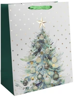 Qx 370387 Iris fenyő arany díszes papírtasak matt 18*23 cm kép
