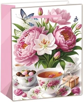 Qx 370479 Iris matt papírtasak rózsa+tea 18 x 23cm kép