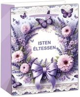 Qx 370496 Dísztasak matt 11x14 cm levendulás isten éltessen felirattal kép