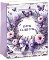 Qx 370498 Dísztasak matt 26x32 cm levendulás isten éltessen felirattal kép