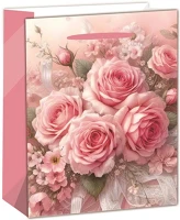 Qx 370503 Dísztasak matt 26x32 cm rózsacsokor kép