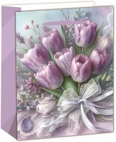 Qx 370505 Iris matt papírtasak tulipáncsokros lila 11 x 14cm kép