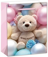 Qx 370513 Iris matt papírtasak maci lufikkal 26 x 32cm kép