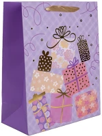 Qx 370528 Iris matt papírtasak hot stamp ajándékok lila 26 x 32cm kép