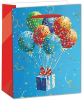 Qx 370530 Iris matt papírtasak hot stamp ajándékok+lufik kék 26 x 32cm kép