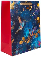 Qx 370613 Dísztasak matt 18x23 cm kék kolibri kép