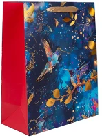 Qx 370614 Dísztasak matt 26x32 cm kék kolibri kép