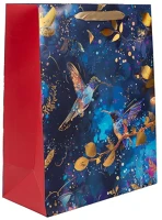 Qx 370614 Iris matt papírtasak hologrammos hot stamp kék kolibri 26 x 32cm kép