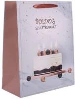 Qx 370701 Dísztasak matt 11x14 cm tortás boldog születésnapot felirattal kép