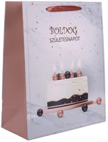 Qx 370702 Dísztasak matt 18x23 cm tortás boldog születésnapot felirattal kép