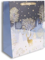 Qx 370858 Dísztasak matt 26x32 cm szarvas a fák alatt kép