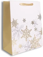 Qx 370900 Dísztasak matt 18x23 cm arany hópihék kép