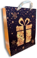 Qx 370952 Dísztasak matt 18x23 cm arany ajándék doboz kép