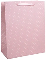 Qx 371487 Dísztasak matt 18x23 cm rózsaszín krém pöttyökkel kép