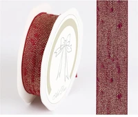 Qx 441888 Iris szalag juta fémszállal piros 15mm/10méter kép