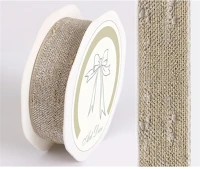 Qx 441891 Iris szalag juta fémszállal drapp 25mm/10méter kép