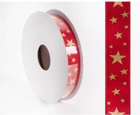 Qx 447153 Iris szalag textil csillagos piros 15mm/10méter kép