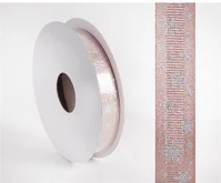 Qx 447638 Iris szalag hópihés rosegold 15mm/10méter kép