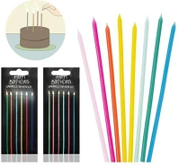 Qx 497370 Gyertya szálas szikrázó színes gyertya 24db/csomag kép