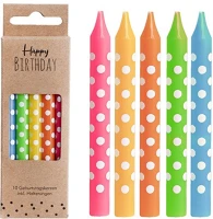 Qx 497434 Gyertya szülinapi pöttyös 10 db/csomag kép