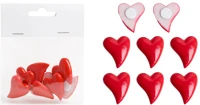 Qx 499369 Kreatív dekoráció szív öntapadós 8 db/csomag piros( polirezin) kép