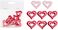 Qx 499394 Kreatív dekoráció szív öntapadós 8 db/csomag piros-fehér(polirezin) kép