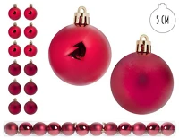 Qx 50434 Karácsonyi gömb piros 5 cm 12 db/csomag kép