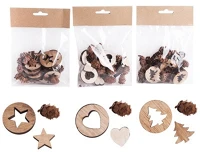 Qx 59140 Karácsonyi kör dekorációk fa natúr 3 féle kép