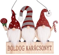 Qx 61439 Kopogtató fa 20x28 cm három orrszakáll, boldog karácsonyt kép