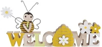 Qx 65451 Dekor fa welcome méhecske tábla 30x13,5 cm kép