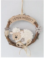 Qx 65904 Húsvéti kopogtató fa barikás isten hozott 15x2 cm kép