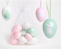 Qx 67890 Húsvéti tojásdekoráció műanyag akasztóval 12 db/zsák kép