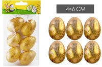 Qx 72215 Iris dekor tojás 6db aranyozott 4x6cm kép