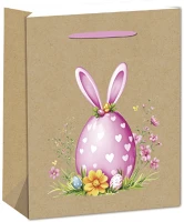 Qx ÉS NYUSZIFEJ Dísztasak matt 26x32 cm tojás és nyuszifej kép