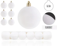 Qx FLOKKOLT FEHÉR Karácsonyi gömb flokkolt fehér színű 6 db/csomag kép