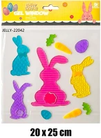 Qx 312835 Iris ablakzselé színes nyulak 20 x 25cm kép