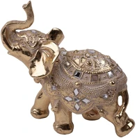 Qx 46802 Iris dekor műgyanta elefánt indiai arany 13,5cm kép