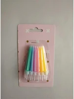 Qx 497511 Iris gyertya színes 6db+tartó 0,5x6cm kép