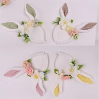 Qx 68894 Iris hajpánt nyuszifül+virág 4 féle szín 24cm kép