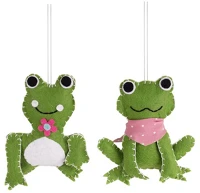 Qx 68915 Iris dekor filc akasztós béka 2szortiment 10cm kép