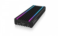 Raidsonic IB-1824ML-C31 Icy box  usb type-c enclosure for m.2 nvme ssd - rgb illuminated kép