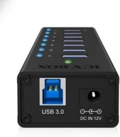 Raidsonic IB-AC618 7port usb 3.0 hub aluminum kép