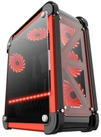 Rampage 24245 Számítógépház - castle (fekete-vörös; edzett üveg; atx; alsó táp; 4x120mm; 2xusb3.0 + 2xusb2.0, i/o; porszűrő) kép