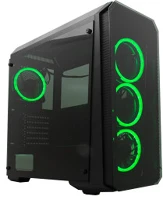 Rampage 28852 Számítógépház - falcon-x (fekete; ablakos; atx; alsó táp; 4x120mm led; 1xusb3.0 + 2xusb2.0, i/o; porszűrő) kép