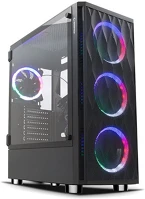 Rampage 600W 80PLUS számítógépház + táp -  x-horse rgb (ablakos; 4x120mm; 1xusb3.0 + 2xusb2.0, i/o; porszűrő,  bronze) kép