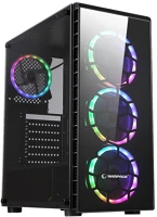 Rampage 32214 Számítógépház - raider (fekete; ablakos; atx; alsó táp; 4x120mm led; 1xusb3.0 + 2xusb2.0, i/o; porszűrő; rgb) kép