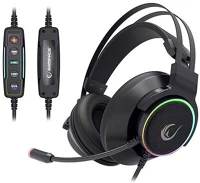Rampage RM-K9 Fejhallgató - rm-k9 paladin rgb (7.1, mikrofon, usb, hangerőszabályzó, nagy-párnás, 2,2m kábel, fekete) kép